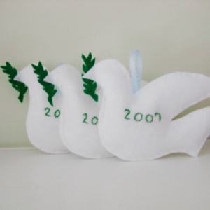 Felt Dove Christmas Ornaments
