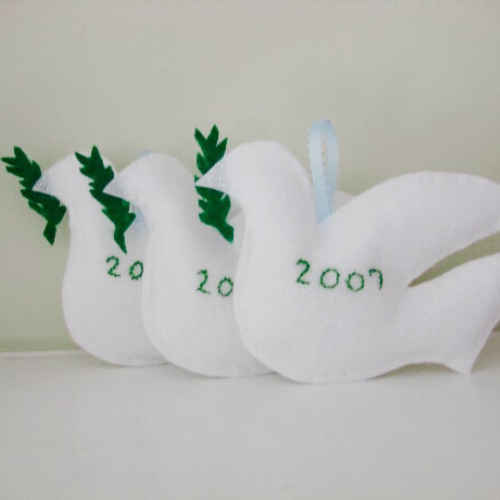 Felt Dove Christmas Ornaments