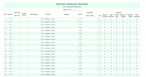 Free Monthly Migraine Tracker